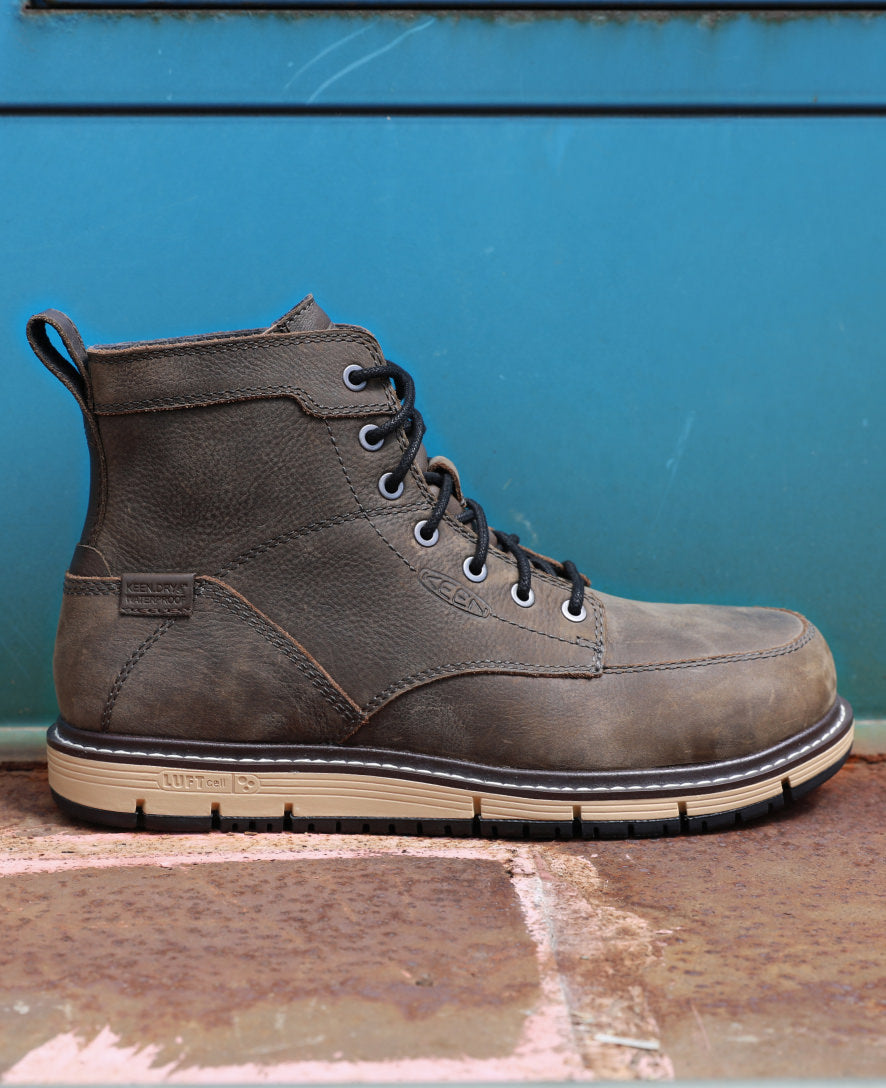 Men's San Jose 6" Waterproof Boot (Aluminum Toe) Cascade Brown/Black | Keen