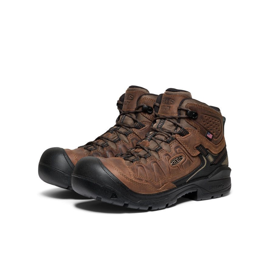 Men's Targhee IV Waterproof Work Boot (Carbon Toe) Dark Earth/Black | Keen