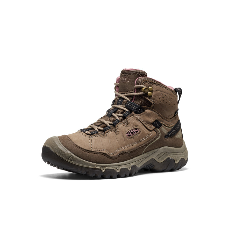 Women's Targhee IV Wide Waterproof Hiking Boot Brindle/Nostalgia Rose | Keen