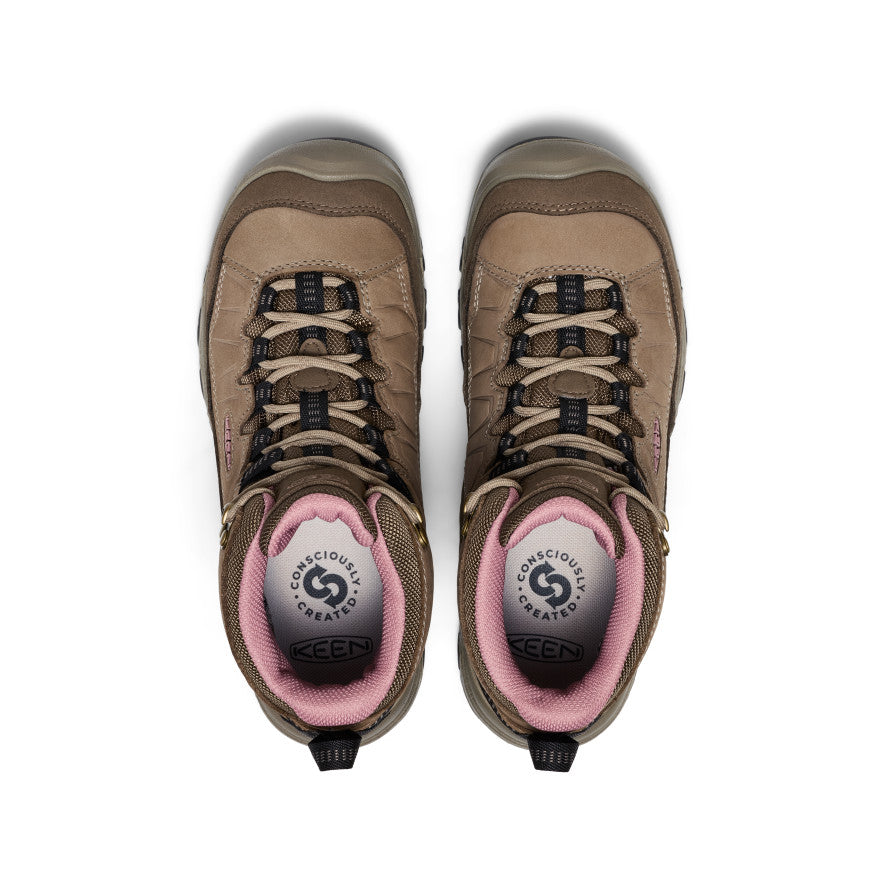 Women's Targhee IV Wide Waterproof Hiking Boot Brindle/Nostalgia Rose | Keen