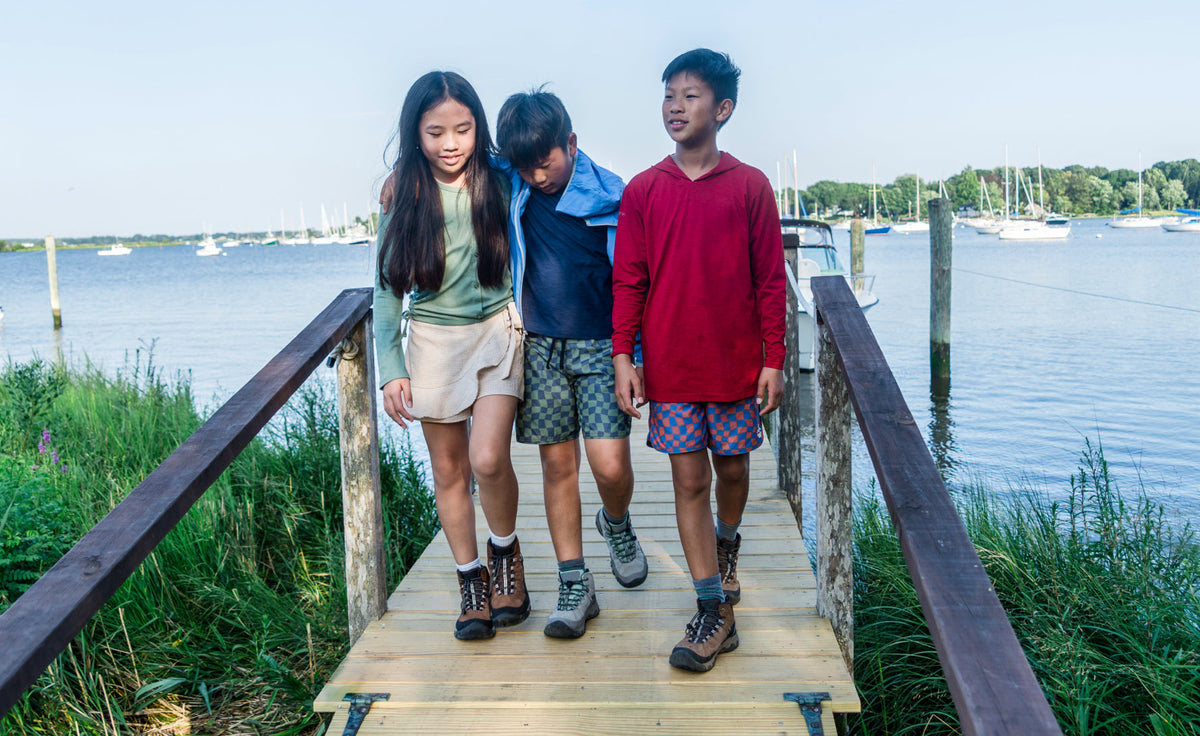 Big Kids' Targhee IV Waterproof Hiking Boot Alloy/Granite Green | Keen