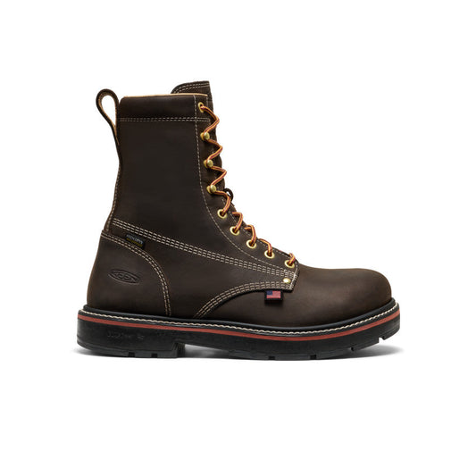 Men's Liberty 8" Waterproof 90° Heel Boot (Carbon Toe) Coffee Bean/Black | Keen