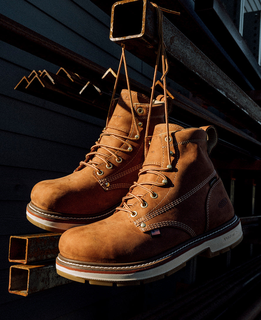 Men's Liberty 6" Waterproof 90° Heel Boot (Carbon Toe) Bombay Brown/Gum | Keen