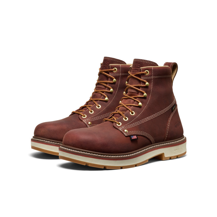 Men's Liberty 6" Waterproof 90° Heel Boot (Soft Toe) Bombay Brown/Gum | Keen