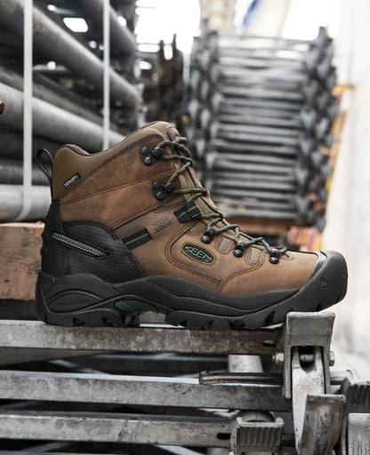 Men's Pittsburgh Energy 6" Waterproof Boot (Carbon Toe) Bison/Black | Keen