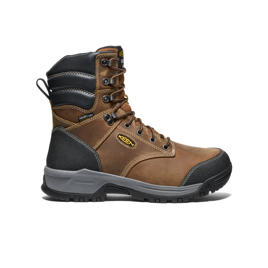 Men's Evanston 8" Insulated Waterproof Boot (Soft Toe) Bison/Black | Keen