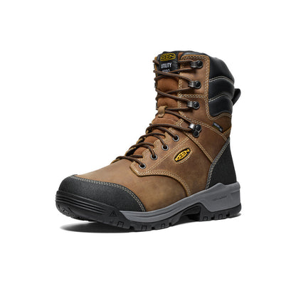 Men's Evanston 8" Insulated Waterproof Boot (Soft Toe) Bison/Black | Keen