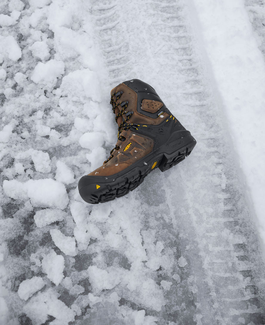 Men's Dover 8" Insulated Waterproof Boot (Carbon Toe) Dark Earth/Black | Keen