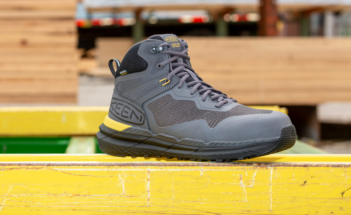 Men's Synchro Waterproof Work Boot (Carbon Toe) Magnet/Black | Keen