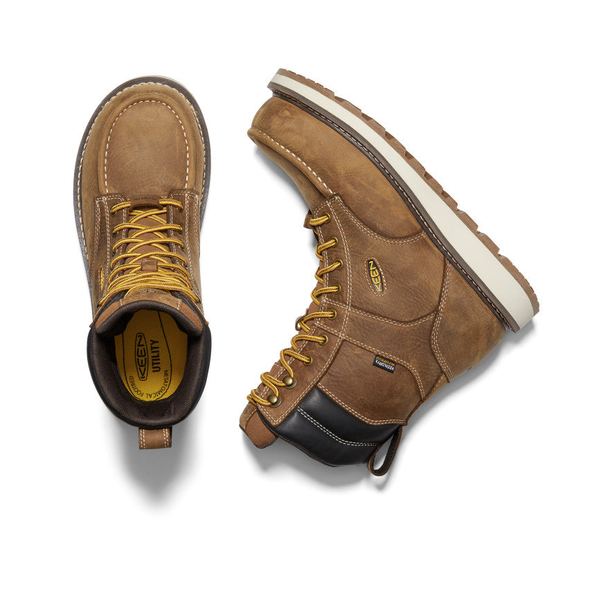 Men's Cincinnati 8" Waterproof Boot (Carbon Toe) Belgian/Sandshell | Keen