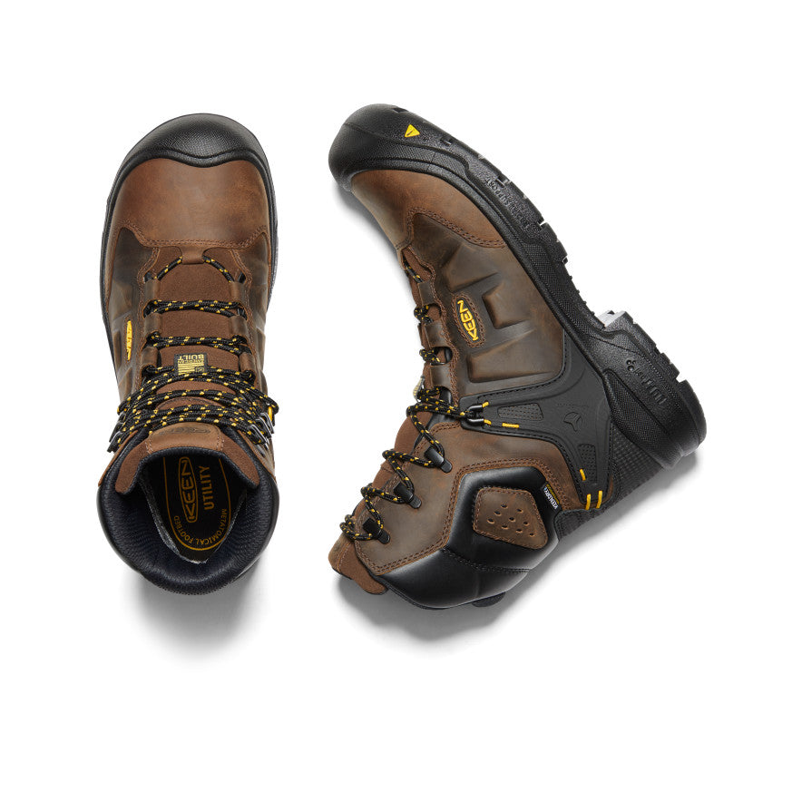 Men's Dover 8" Waterproof Boot (Carbon Toe) Dark Earth/Black | Keen