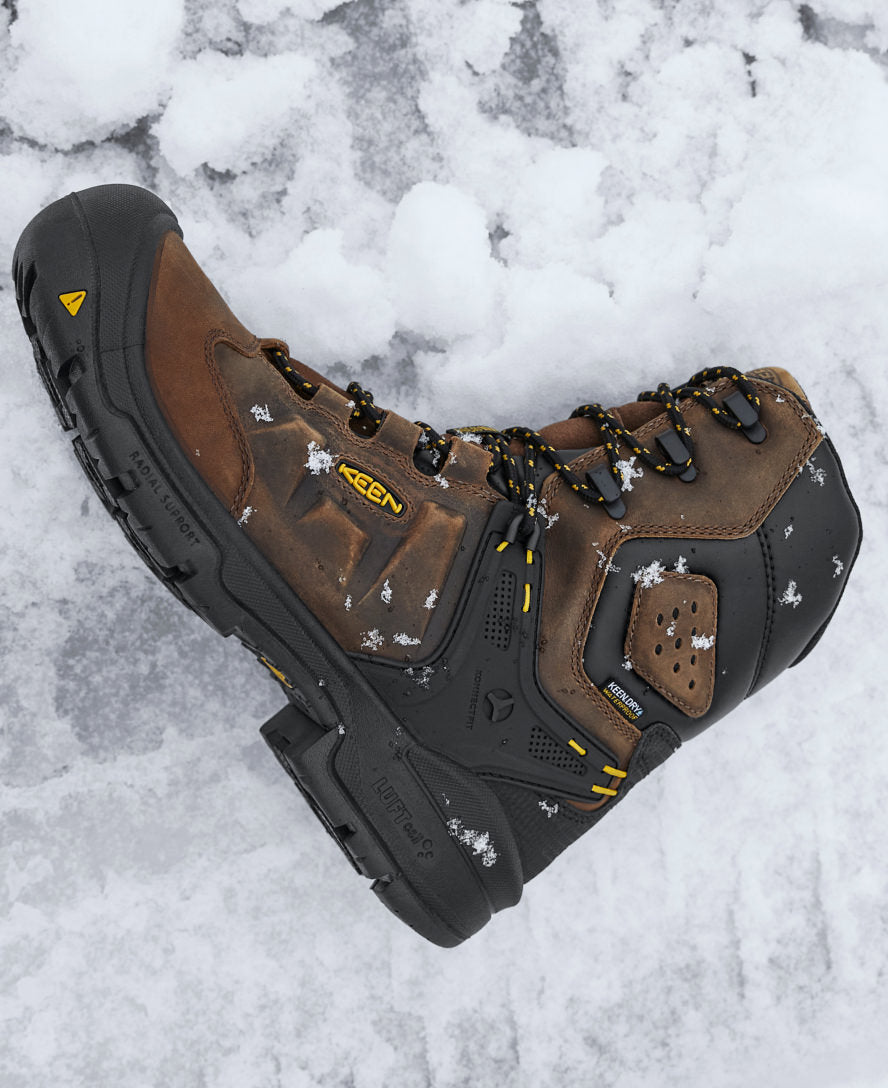 Men's Dover 8" Waterproof Boot (Carbon Toe) Dark Earth/Black | Keen