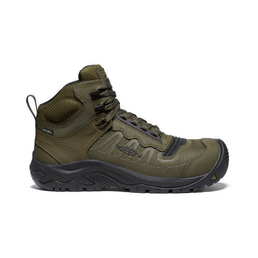 Men's Reno Mid Waterproof (Carbon Toe) Dark Olive/Black | Keen