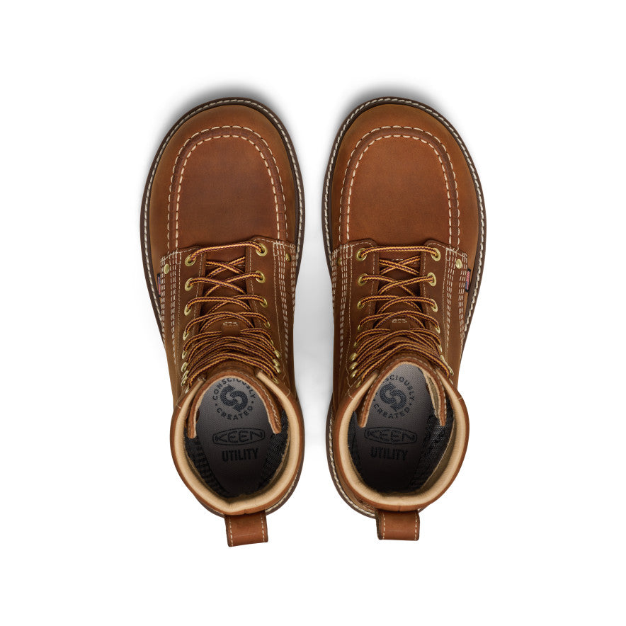 Men's Liberty 8" Waterproof Boot (Soft Toe) Leather Brown/Birch | Keen