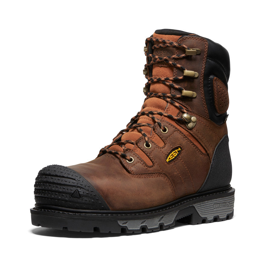 Men's Camden 8" Insulated Waterproof Boot (Carbon Toe) Leather Brown/Black | Keen