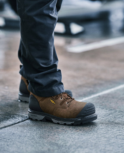 Men's Camden 8" Insulated Waterproof Boot (Carbon Toe) Leather Brown/Black | Keen