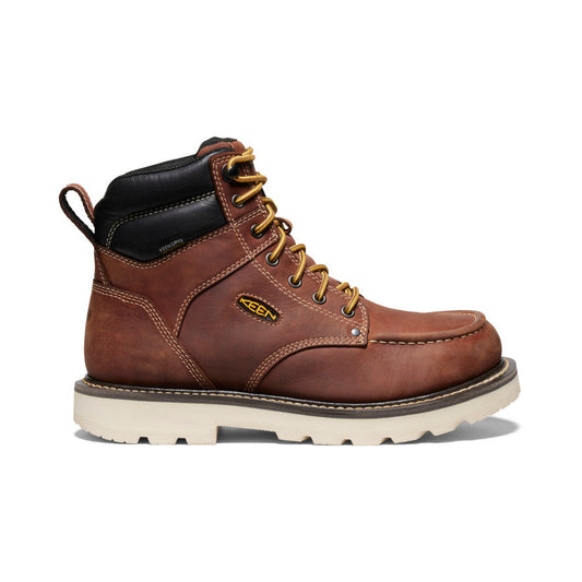 Men's Cincinnati 6" Waterproof 90° Heel Boot (Soft Toe) Tuscan Red/Sandshell | Keen