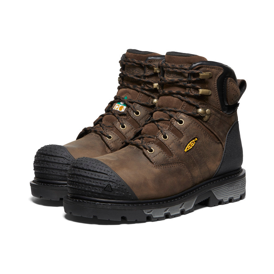 Men's CSA Camden 6" Waterproof Boot (Carbon Toe) Dark Earth/Black | Keen