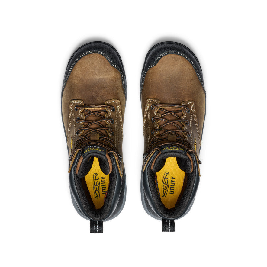 Men's Evanston 6" Insulated Waterproof Boot (Carbon Toe) Bison/Black | Keen