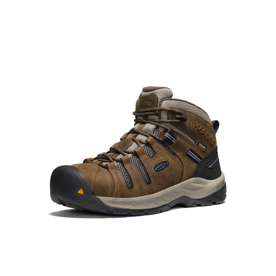 Men's Flint II Waterproof Boot (Steel Toe) Cascade Brown/Orion Blue | Keen