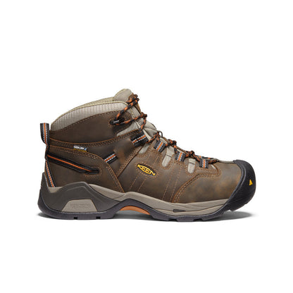 Men's Detroit XT Waterproof Boot (Soft Toe) Black Olive/Leather Brown | Keen