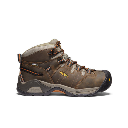 Men's Detroit XT Waterproof Boot (Soft Toe) Black Olive/Leather Brown | Keen