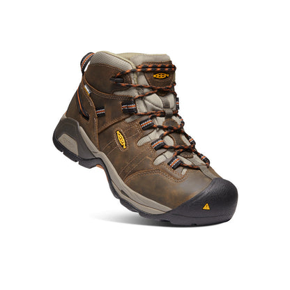 Men's Detroit XT Waterproof Boot (Soft Toe) Black Olive/Leather Brown | Keen