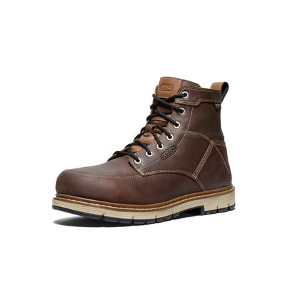 Men's San Jose 6" Waterproof 90° Heel Boot (Aluminum Toe) Bison/Black | Keen