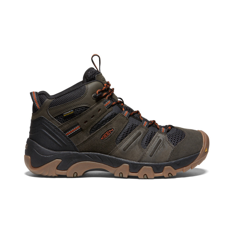 Men's Headout Waterproof Hiking Boot Black Olive/Fossil Orange | Keen