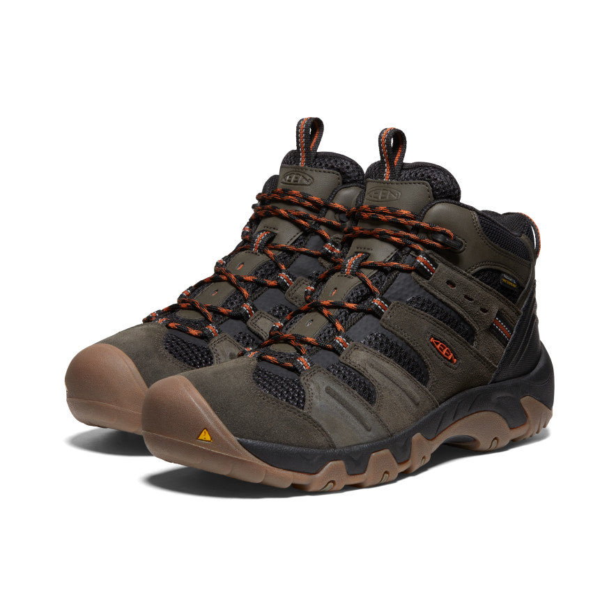 Men's Headout Waterproof Hiking Boot Black Olive/Fossil Orange | Keen