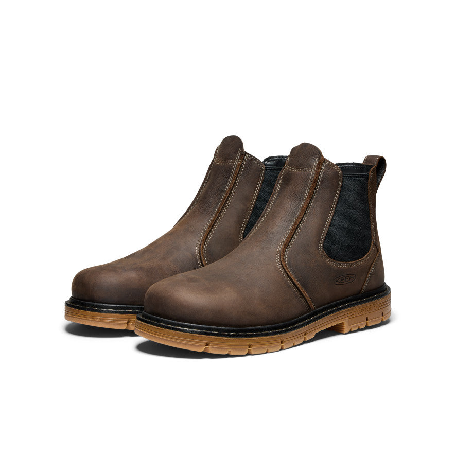 Men's San Jose Chelsea 90° Heel Boot (Aluminum Toe) Cascade Brown/Gum | Keen