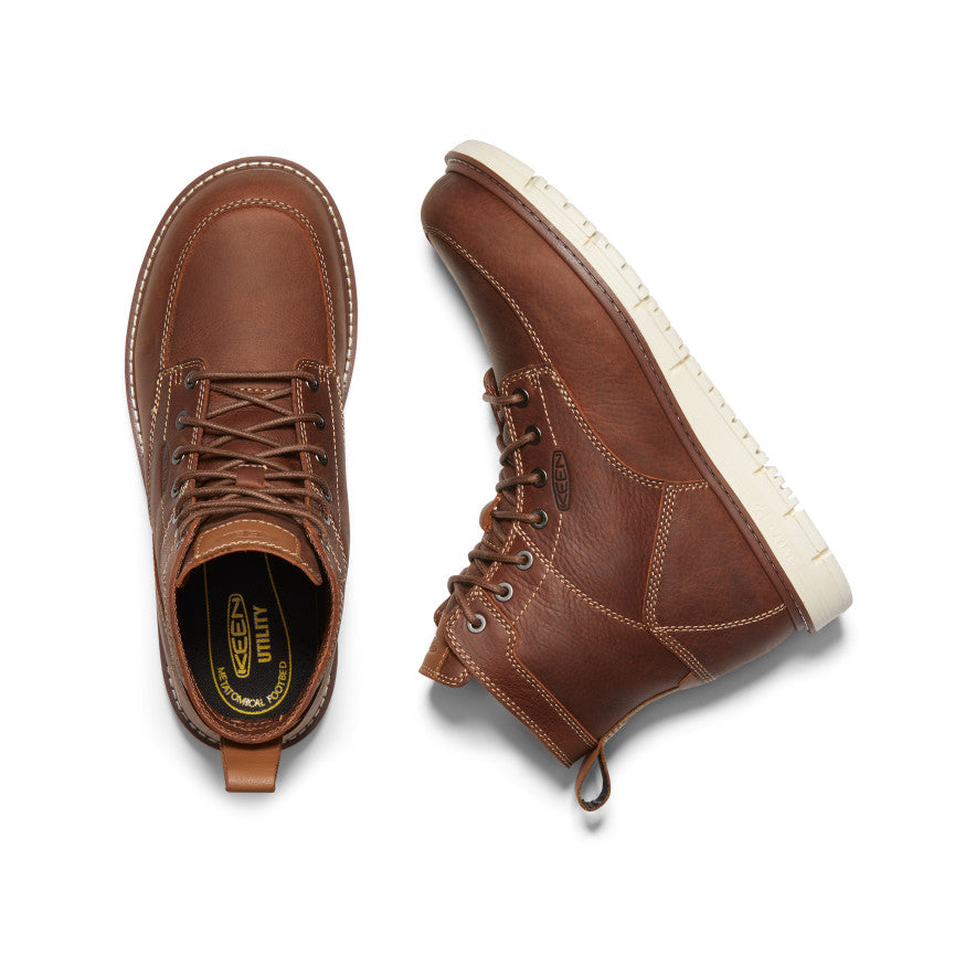 Men's San Jose 6" Boot (Soft Toe) Gingerbread/Off White | Keen