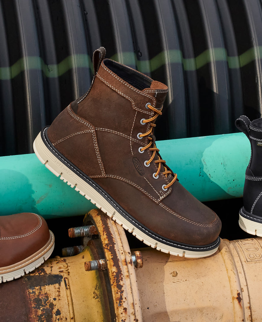 Men's San Jose 6" Boot (Soft Toe) Gingerbread/Off White | Keen