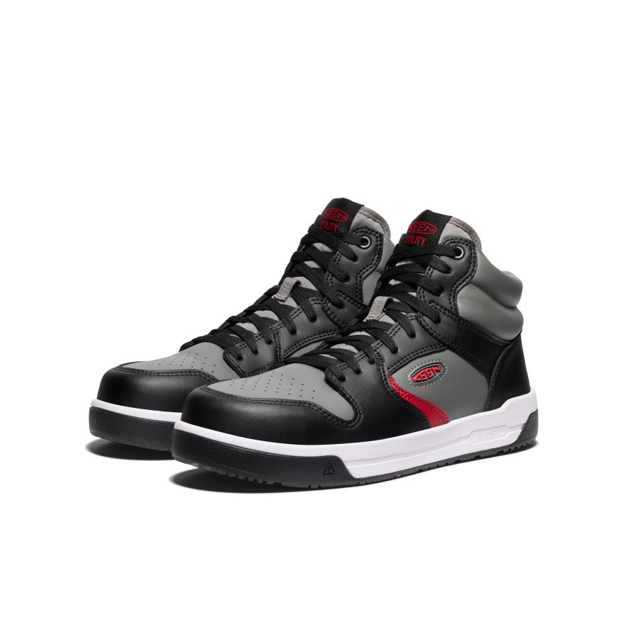 Men's Overton Mid Work Shoe (Carbon Toe) Steel Grey/Black | Keen