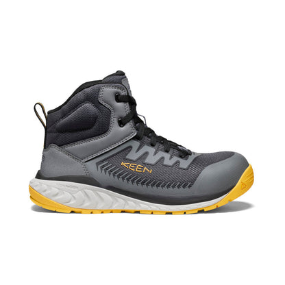 Men's Arvada Mid Work Sneaker (Carbon Toe) Black/Keen Yellow | Keen