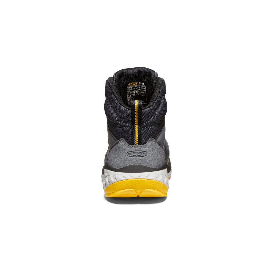 Men's Arvada Mid Work Sneaker (Carbon Toe) Black/Keen Yellow | Keen
