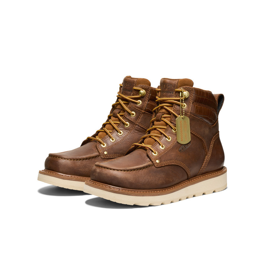 Men's Cincinnati 6" Boot (Soft Toe) x Noon Goons  Leather Brown/Off White | Keen