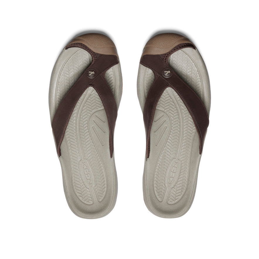 Men's Waimea Leather Flip-Flop Java/Plaza Taupe | Keen