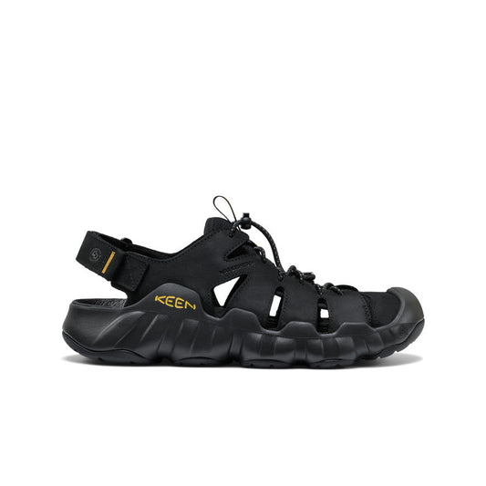 Men's Hyperport Fisherman Leather Sandal Black/Keen Yellow | Keen