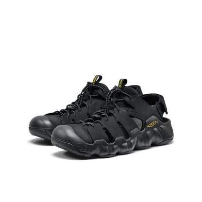 Men's Hyperport Fisherman Leather Sandal Black/Keen Yellow | Keen
