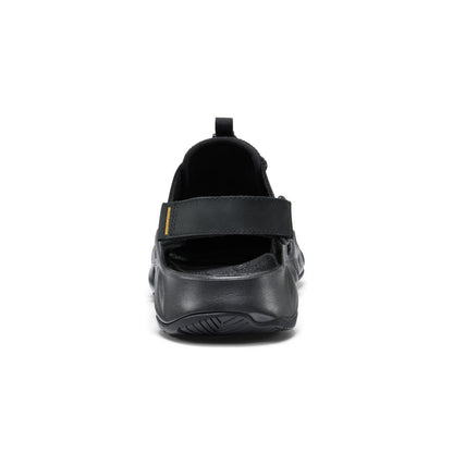 Men's Hyperport Fisherman Leather Sandal Black/Keen Yellow | Keen