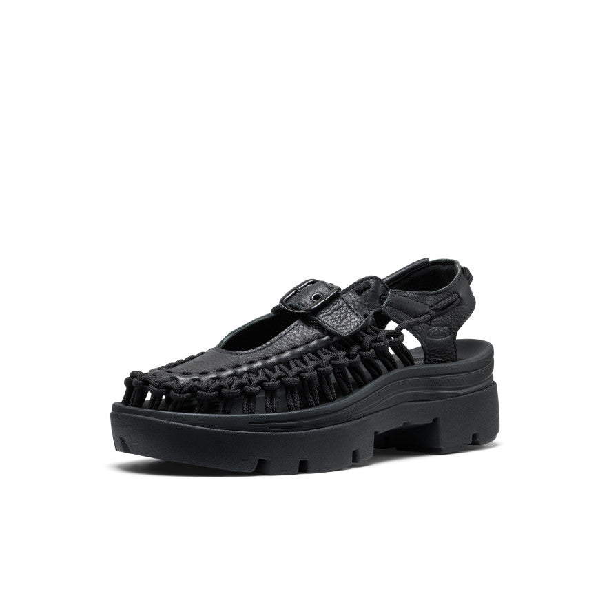All Gender UNEEK PLT Mary Jane Sneaker Black Smooth Lea | Keen