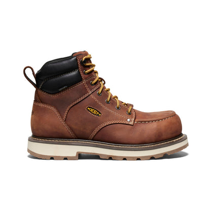Men's Cincinnati 6" Waterproof 90° Heel Boot (Carbon Toe) Tuscan Red/Sandshell | Keen