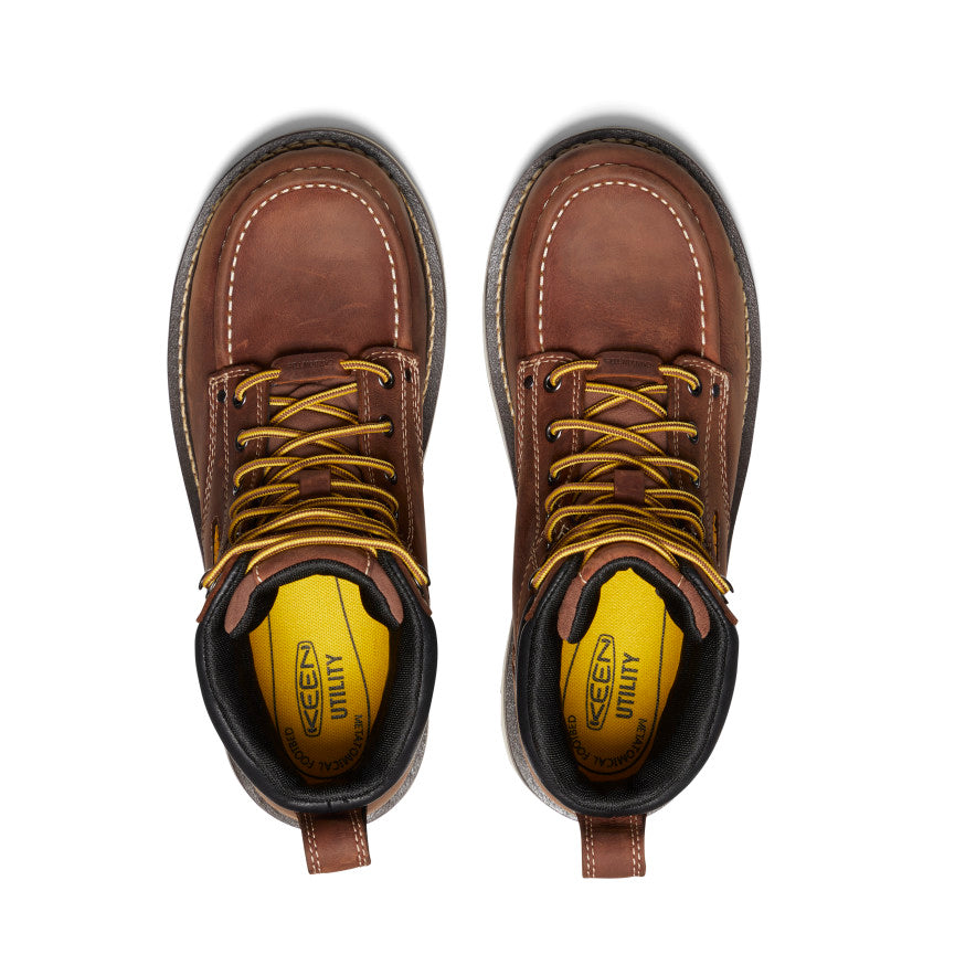Men's Cincinnati 6" Waterproof 90° Heel Boot (Carbon Toe) Tuscan Red/Sandshell | Keen