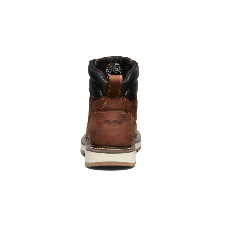 Men's Cincinnati 6" Waterproof 90° Heel Boot (Carbon Toe) Tuscan Red/Sandshell | Keen