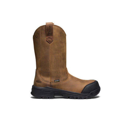Women's Evanston Pull-On Waterproof Boot (Carbon Toe) Bison/Black | Keen