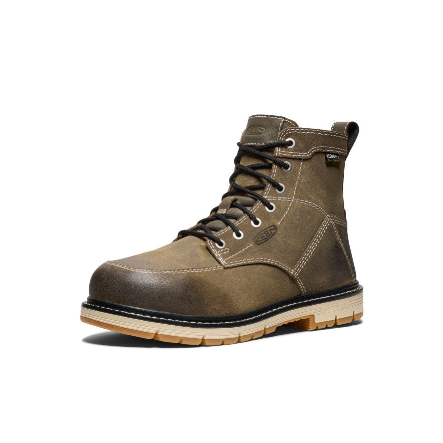 Women's San Jose 6" Waterproof 90° Heel Boot (Aluminum Toe) Steel Grey/Gum | Keen