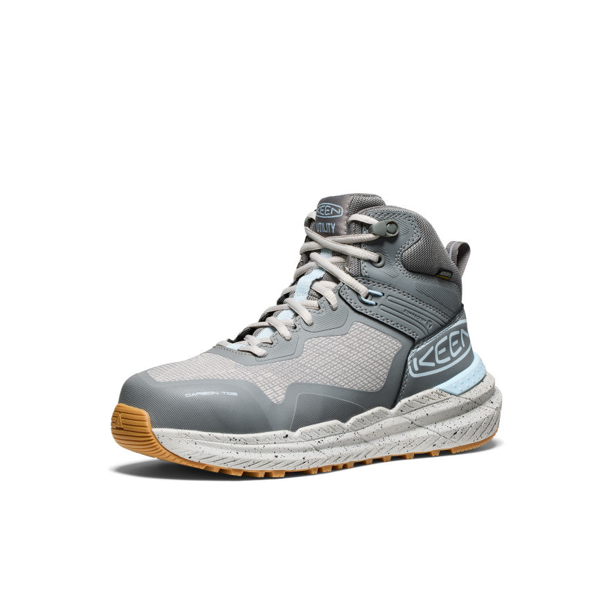 Women's Synchro Waterproof Work Boot (Carbon Toe) Steel Grey/Gum | Keen