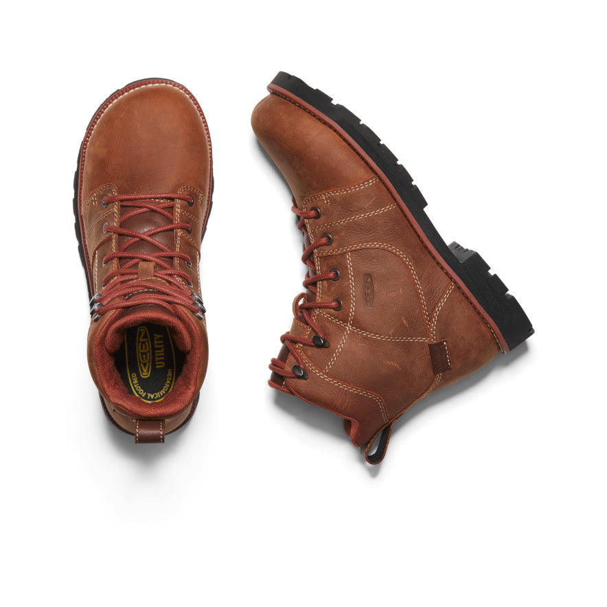 Women's Seattle 6" Waterproof Boot (Aluminum Toe) Gingerbread/Black | Keen