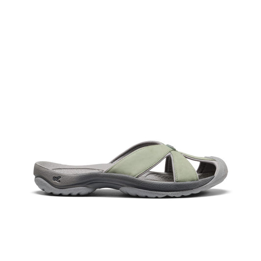 Women's Bali Leather Slide Sandal Lily Pad/Steel Grey | Keen